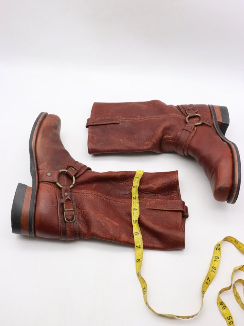 Frye Harness Boots Men's Size 9.5 M Brown Moto Engineer Biker Made in USA - Picture 7 of 11